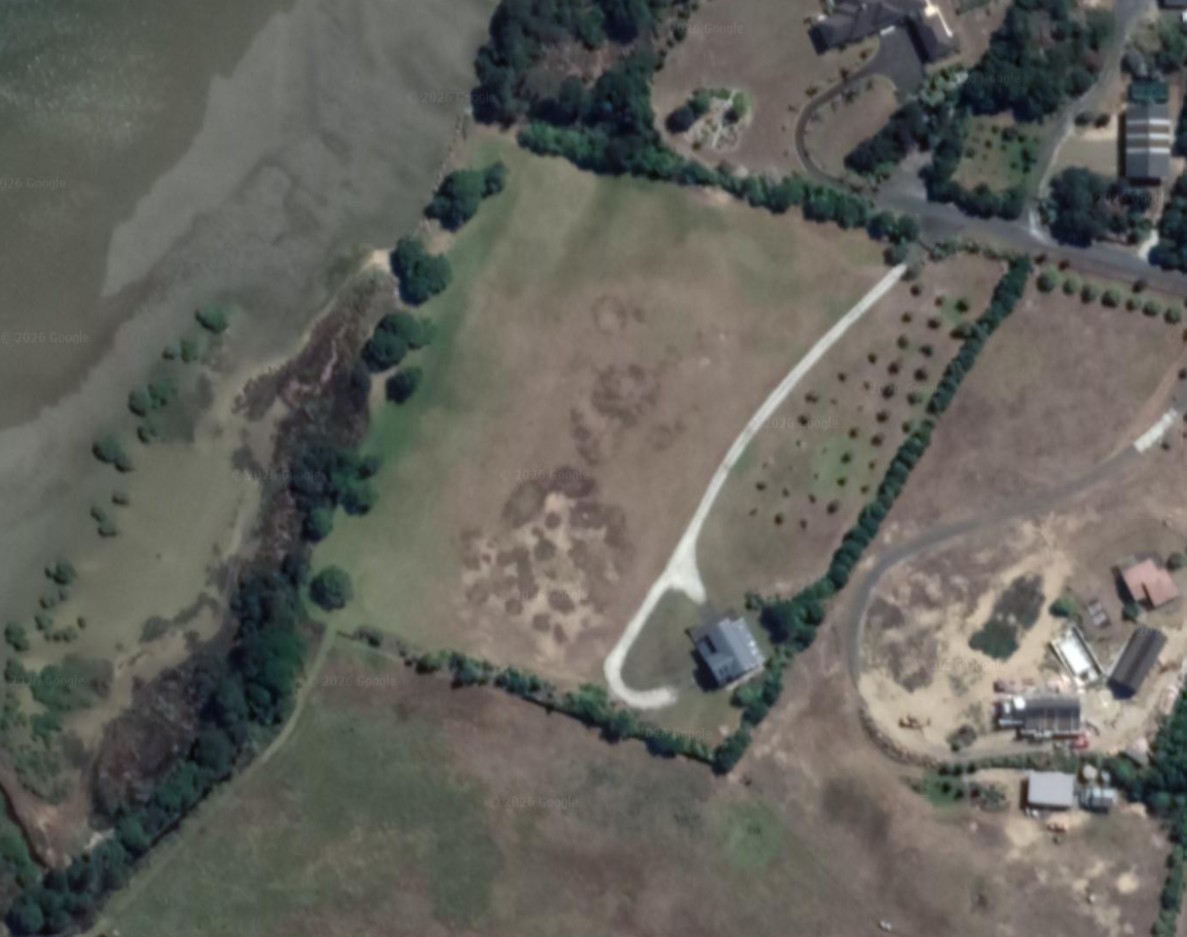 Historic 2019 aerial photograph of the Tern Point site before the three-lot subdivision